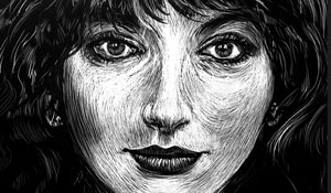 Kate Bush scratchboard drawing