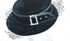 brimmed rhinestone hat