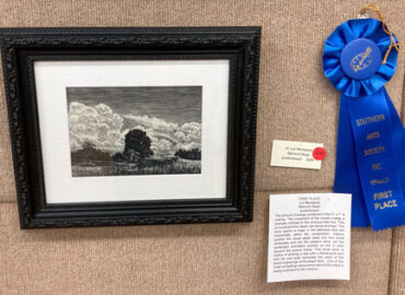 blue ribbon and artwork